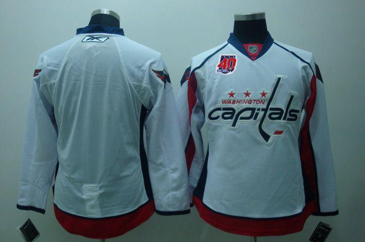 Capitals Blank White 40th Anniversary Stitched Jersey - Zenithce