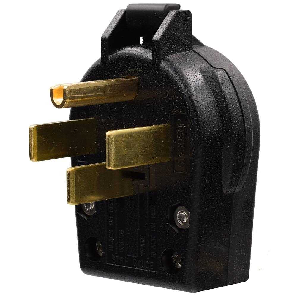 ELEGRP 30 Amp/50 Amp 125/250-Volt 3-Pole/3-Wire NEMA 10-30P/10-50P Non-Grounded Straight Blade Angle Plug - Zenithce