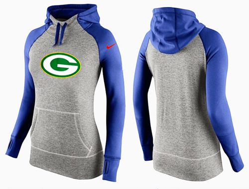 Women's Nike Green Bay Packers Performance Hoodie Grey   Blue - Zenithce