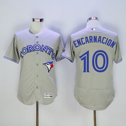 Blue Jays #10 Edwin Encarnacion Grey Flexbase Authentic Collection Stitched Jersey - Zenithce