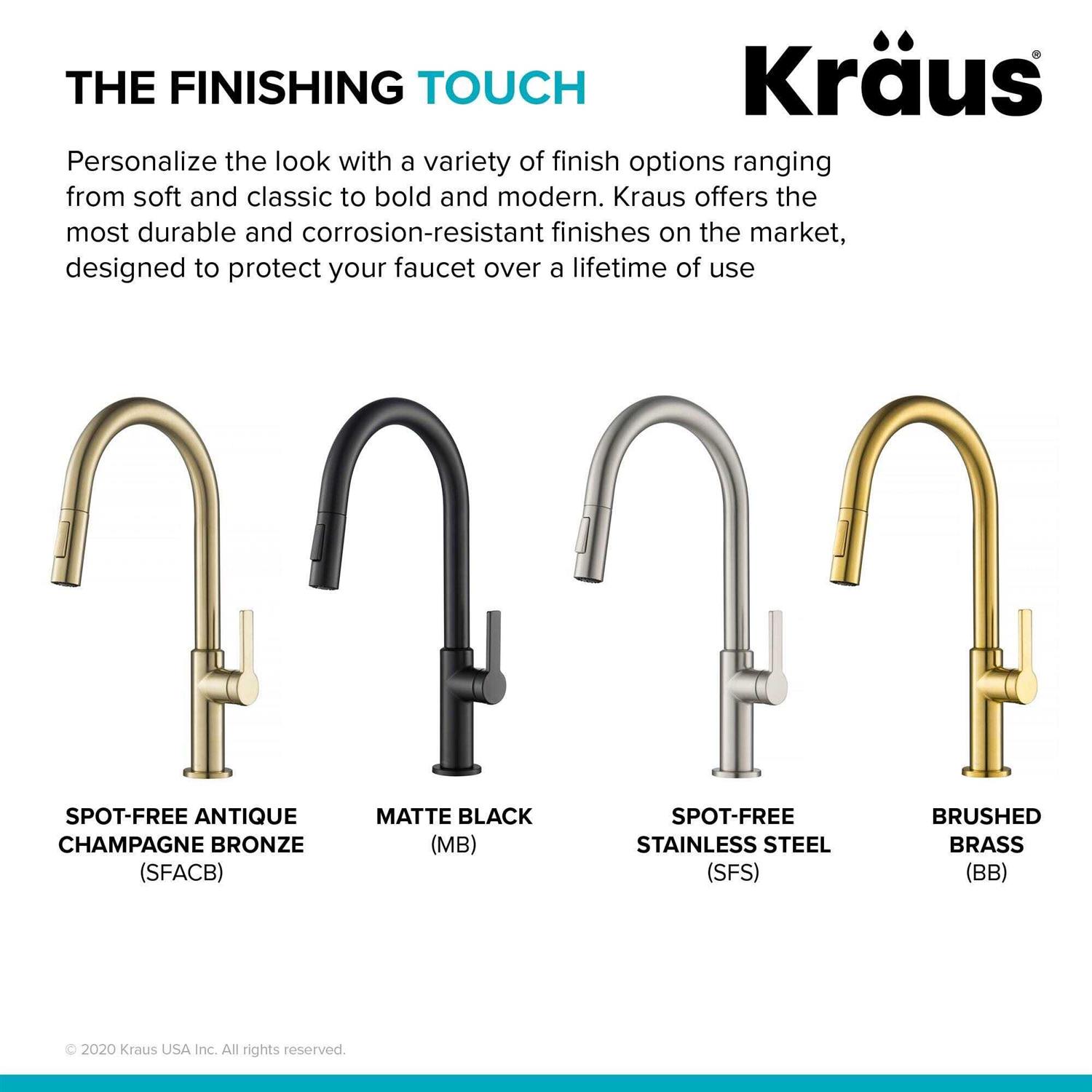 Kraus Oletto Single Handle Pull-Down Kitchen Faucet KPF-2820CH - Zenithce
