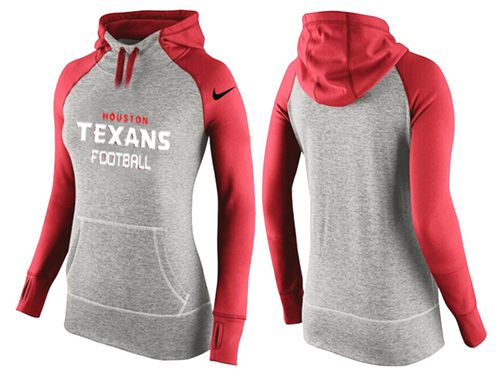 Women's Nike Houston Texans Performance Hoodie Grey   Red_1 - Zenithce