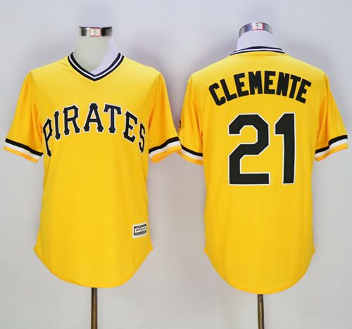 Pirates #21 Roberto Clemente Gold New Cool Base Stitched Jersey - Zenithce