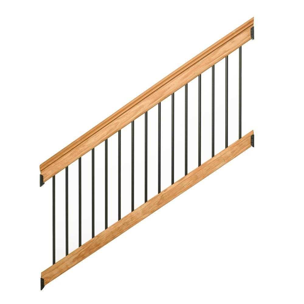 ProWood Western Red Cedar 8 ft. Railing Kit with Black Aluminum Balusters - Zenithce