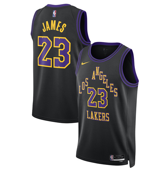 Los Angeles Lakers #23 LeBron James Black 2025-26 City Edition Stitched Jersey - Zenithce