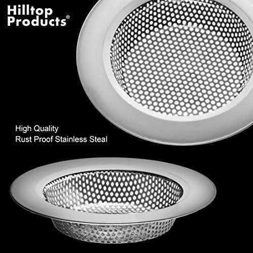 Hilltop Products 2 Pack Kitchen Sink Strainer and Stopper Combo Basket Replacement for Standard 3-1/2 inch Drain - Zenithce