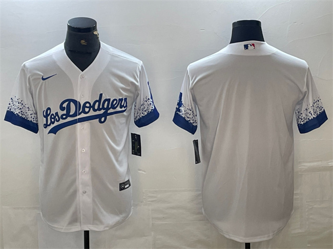 Los Angeles Dodgers Blank White City Connect Cool Base Stitched Jersey - Zenithce