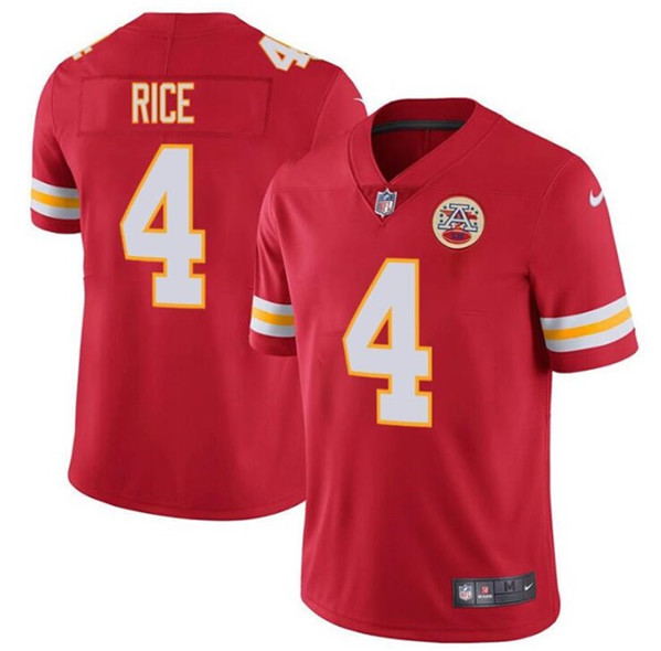 Kansas City Chiefs #4 Rashee Rice Red Vapor Untouchable Limited Stitched Jersey - Zenithce
