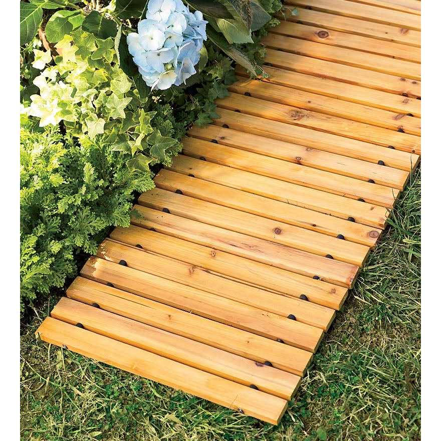 Plow & Hearth 6′ Portable Roll-Out Straight Cedar Pathway - Zenithce