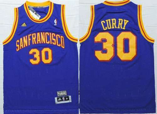 San Francisco Warriors #30 Stephen Curry San Francisco Blue Hardwood Classics Soul Swingman Throwback Jersey - Zenithce