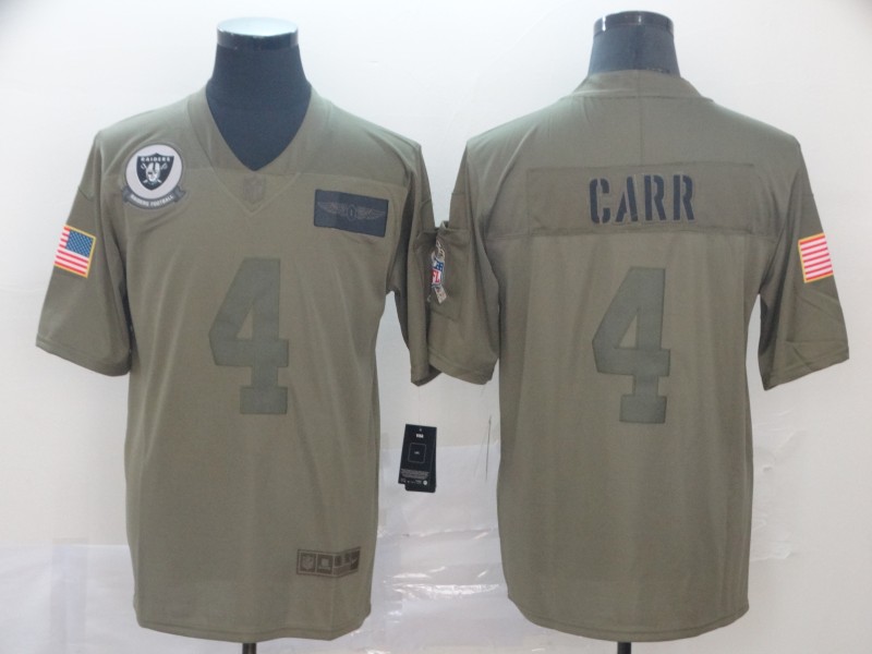 Raiders #4 Derek Carr 2019 Camo Salute To Service Limited Stitched Jersey. - Zenithce
