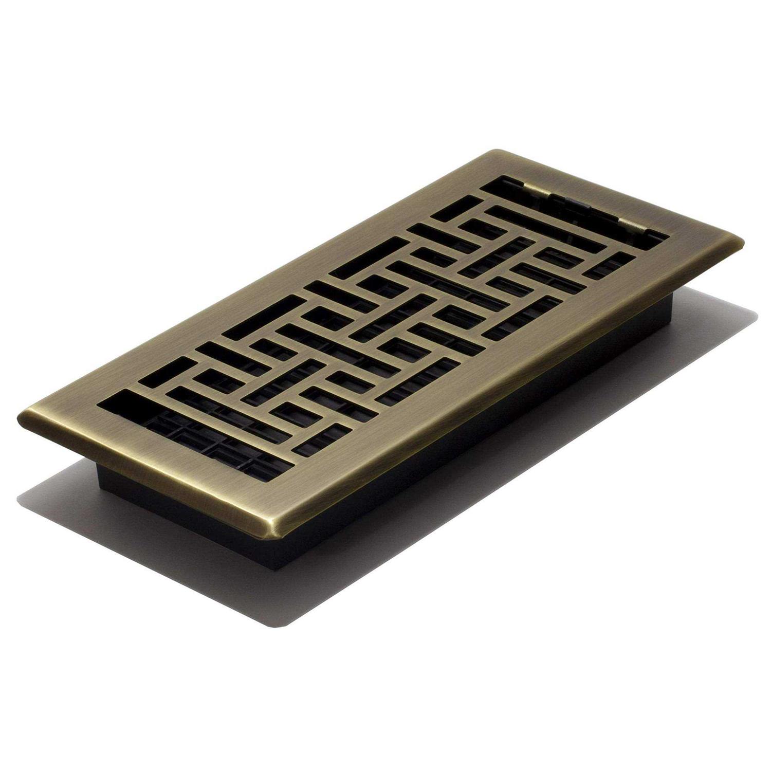Decor Grates 4 in. x 10 in. Oriental Steel Plated Floor Register - Zenithce