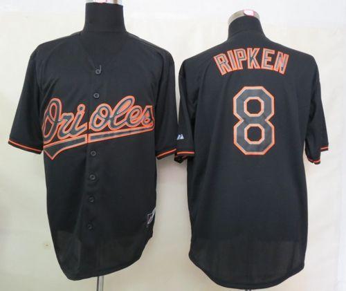 Orioles #8 Cal Ripken Black Fashion Stitched Jersey - Zenithce