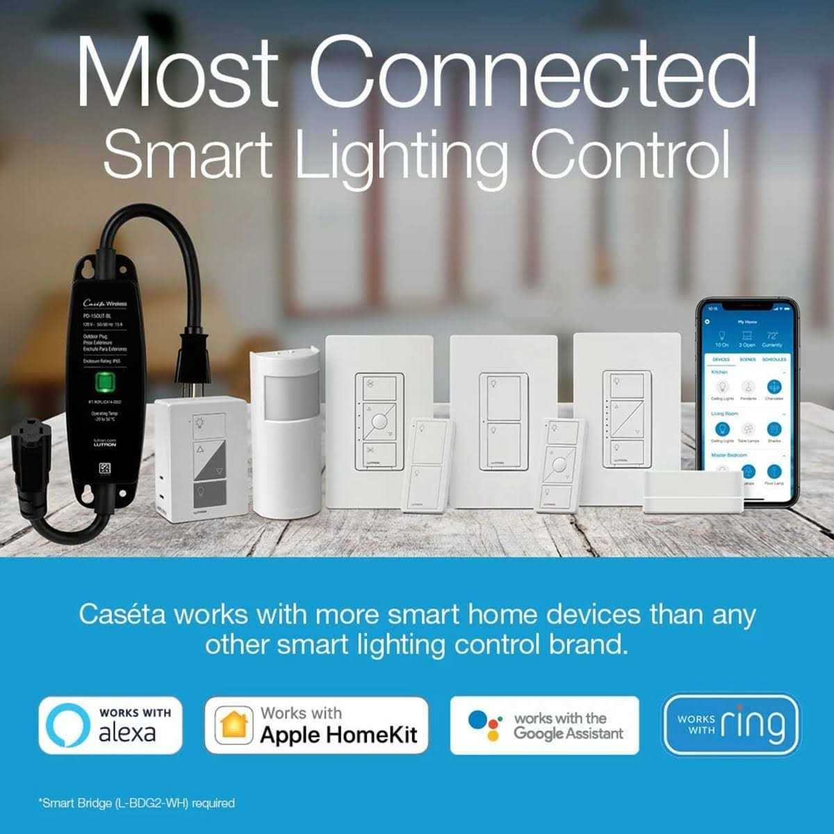 Lutron Caseta Wireless In-Wall Dimmer PD-6WCL-BL - Zenithce