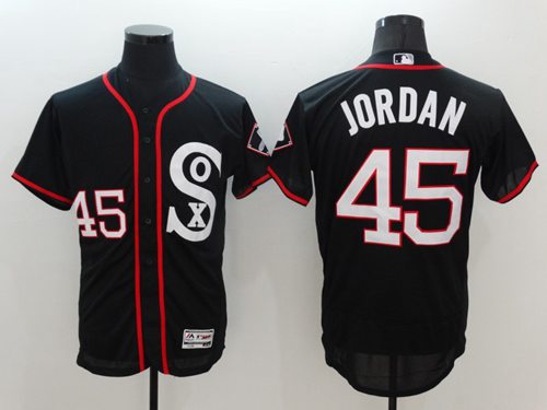 White Sox #45 Michael Jordan Black New Flexbase Authentic Collection Stitched Jersey - Zenithce