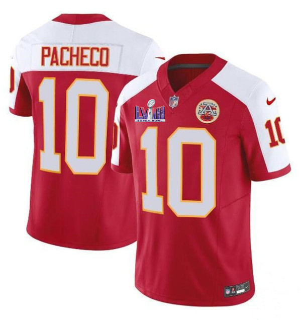 Kansas City Chiefs #10 Isiah Pacheco Red White 2024 F.U.S.E. Super Bowl LVIII Patch Vapor Untouchable Limited Stitched Jersey - Zenithce