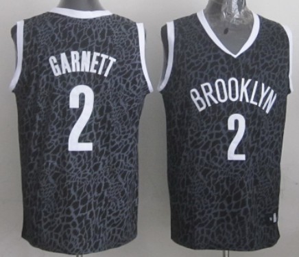 Brooklyn Nets #2 Kevin Garnett Black Leopard Print Fashion Jersey - Zenithce