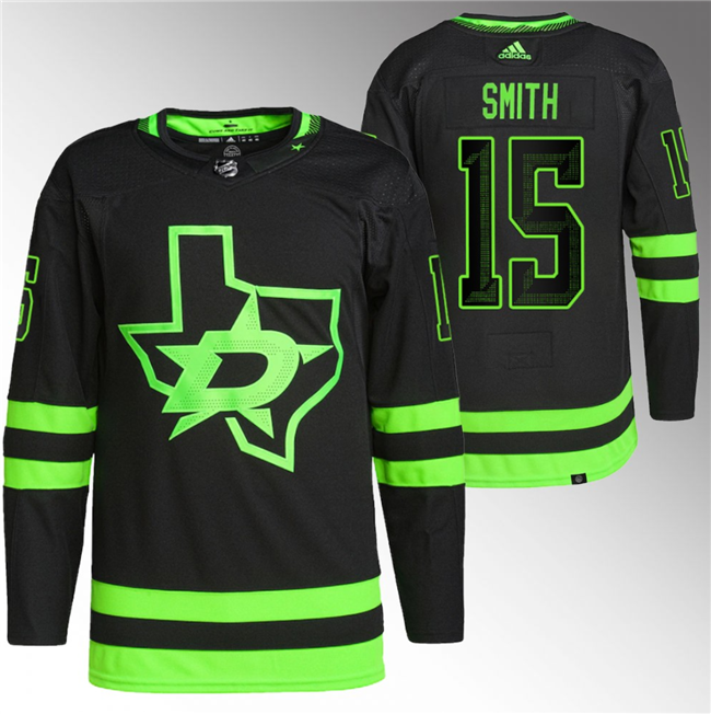 Dallas Stars #15 Craig Smith Black Stitched Jersey - Zenithce