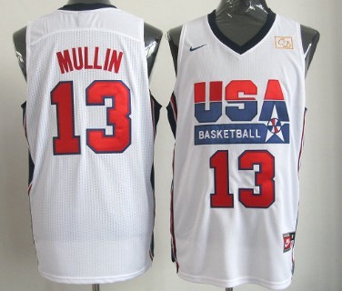 1992 Olympics Team USA #13 Chris Mullin White Swingman Jersey - Zenithce