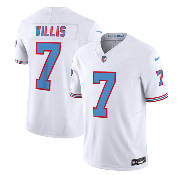 Tennessee Titans #7 Malik Willis White 2023 F.U.S.E. Vapor Limited Throwback Stitched Jersey - Zenithce