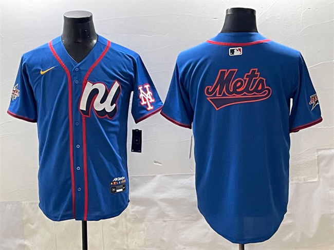 National League New York Mets Team Big Logo Blue 2025 All-Star Edition Limited Stitched Jersey - Zenithce