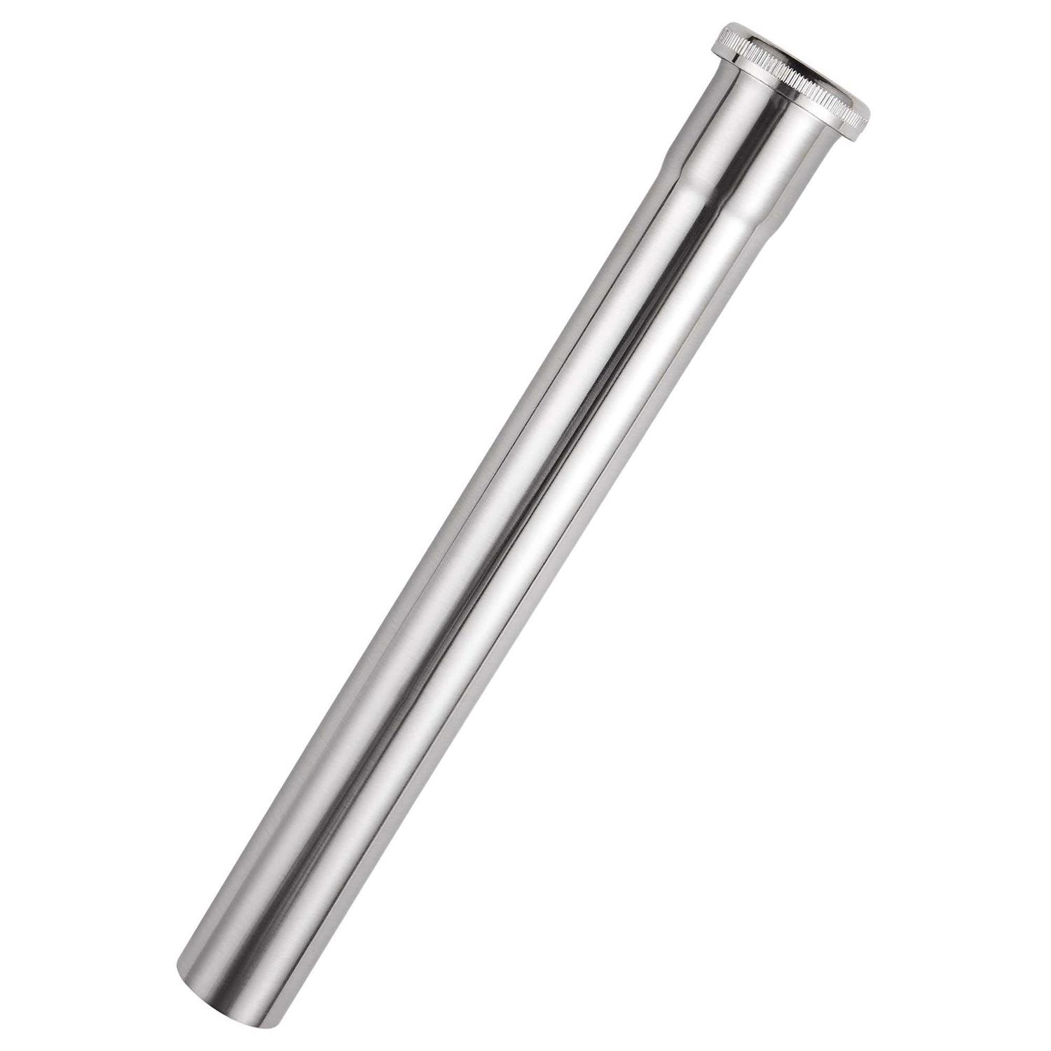 Fipoque Brass Slip Joint Extension Tube 1-1/4” OD x 12” with Nut and Rubber Washer - Zenithce