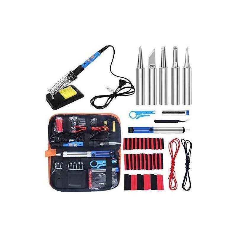 Soldering Iron Kit 80W 110V Fast Heat up in 10s LCD Digital Adjustable Temperature Soldering Gun Thermostatic Soldering Kit for Electronic - Zenithce