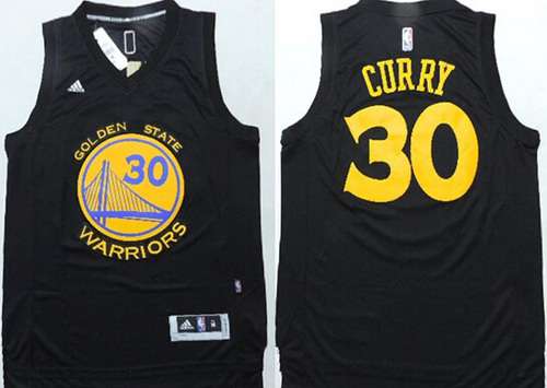 Golden State Warriors #30 Stephen Curry Revolution 30 Swingman All Black Jersey - Zenithce