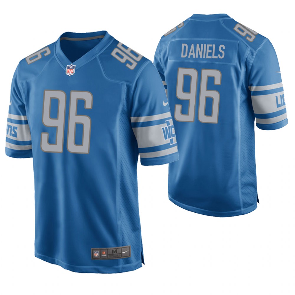 Detroit Lions #96 Mike Daniels Blue Stitched Jersey - Zenithce