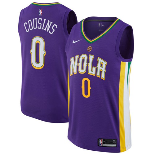 New Orleans Pelicans #0 DeMarcus Cousins Purple Swingman City Edition Jersey - Zenithce