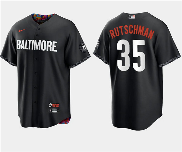 Baltimore Orioles #35 Adley Rutschman Black 2023 City Connect Cool Base Stitched Jersey - Zenithce