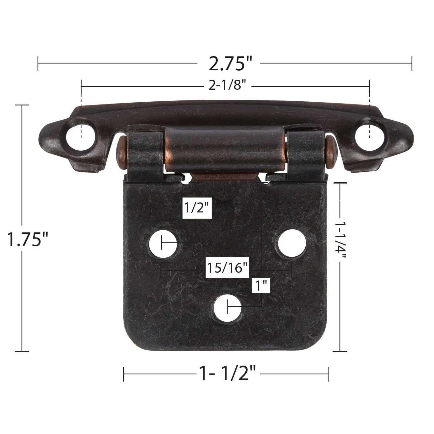 Decobasics Oil Rubbed Bronze Cabinet Hinges for Kitchen Cabinets -1/2 Overlay -Self Closing Kitchen Cab - Zenithce