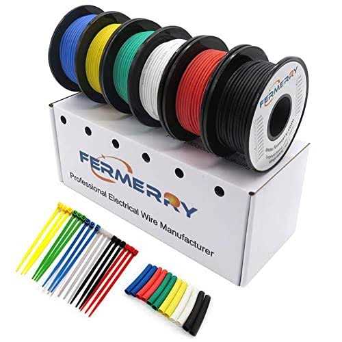 Gauge Wire Electrical Silicone Stranded Wire Kit 6 Colors awg Hook up Tinned Copper from Fermerry - Zenithce