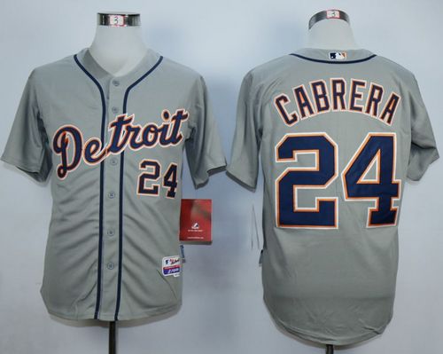 Tigers #24 Miguel Cabrera Grey Stitched Jersey - Zenithce