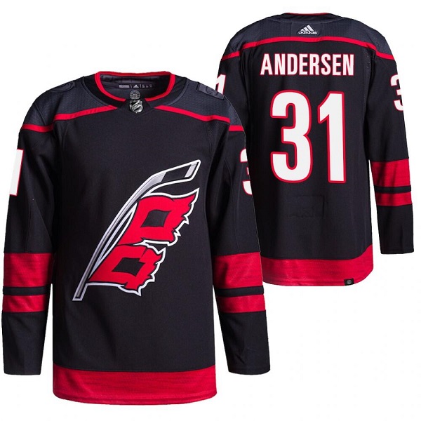 Carolina Hurricanes #31 Frederik Andersen Black Breakaway Alternate Pro Stitched Jersey - Zenithce