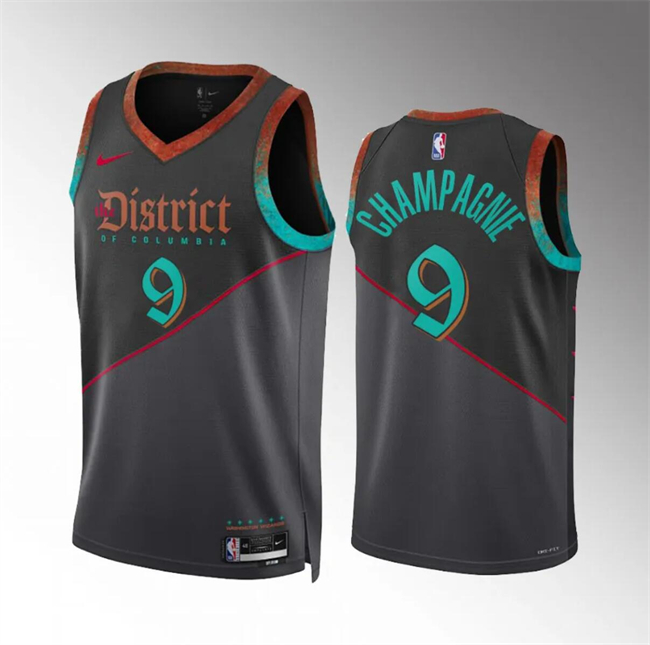 Washington Wizards #9 Justin Champagnie Black 2023-24 City Edition Stitched Jersey - Zenithce