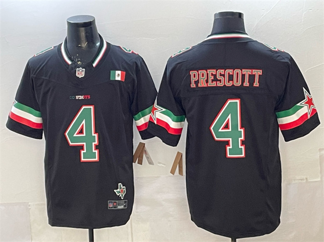 Dallas Cowboys #4 Dak Prescott 2024 Mexico Black F.U.S.E. Stitched Jersey - Zenithce