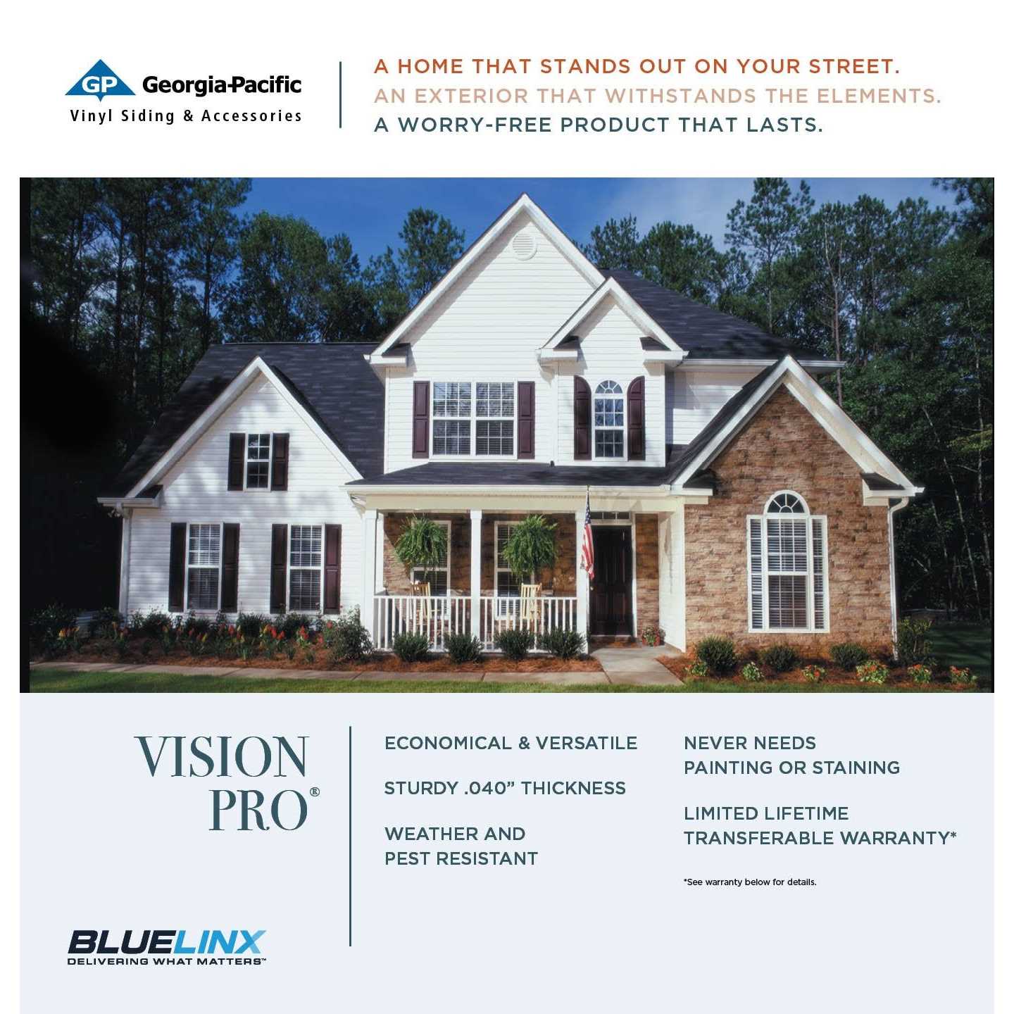 Georgia Pacific Vision Pro D4 .040 Vinyl Siding 531646 - Zenithce