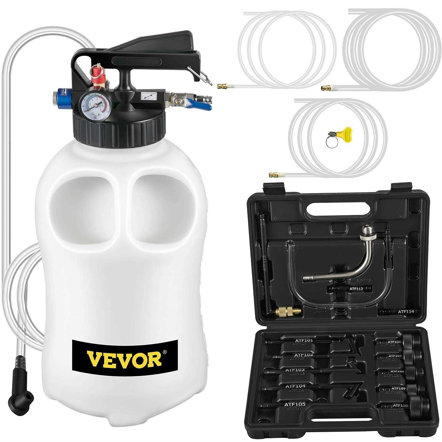 VEVOR Transmission Fluid Pump 2 Way Manual ATF Refill System Dispenser, Oil and Liquid Extractor 10 Liter Large Capacity - Zenithce