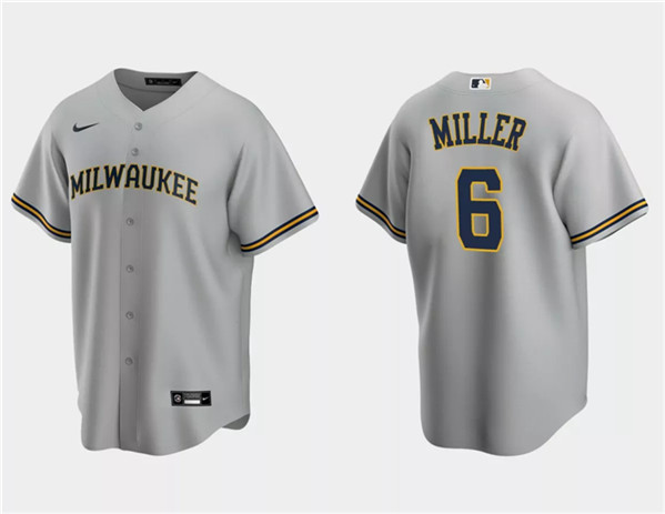 Milwaukee Brewers #6 Owen Miller Gray Cool Base Stitched Jersey - Zenithce