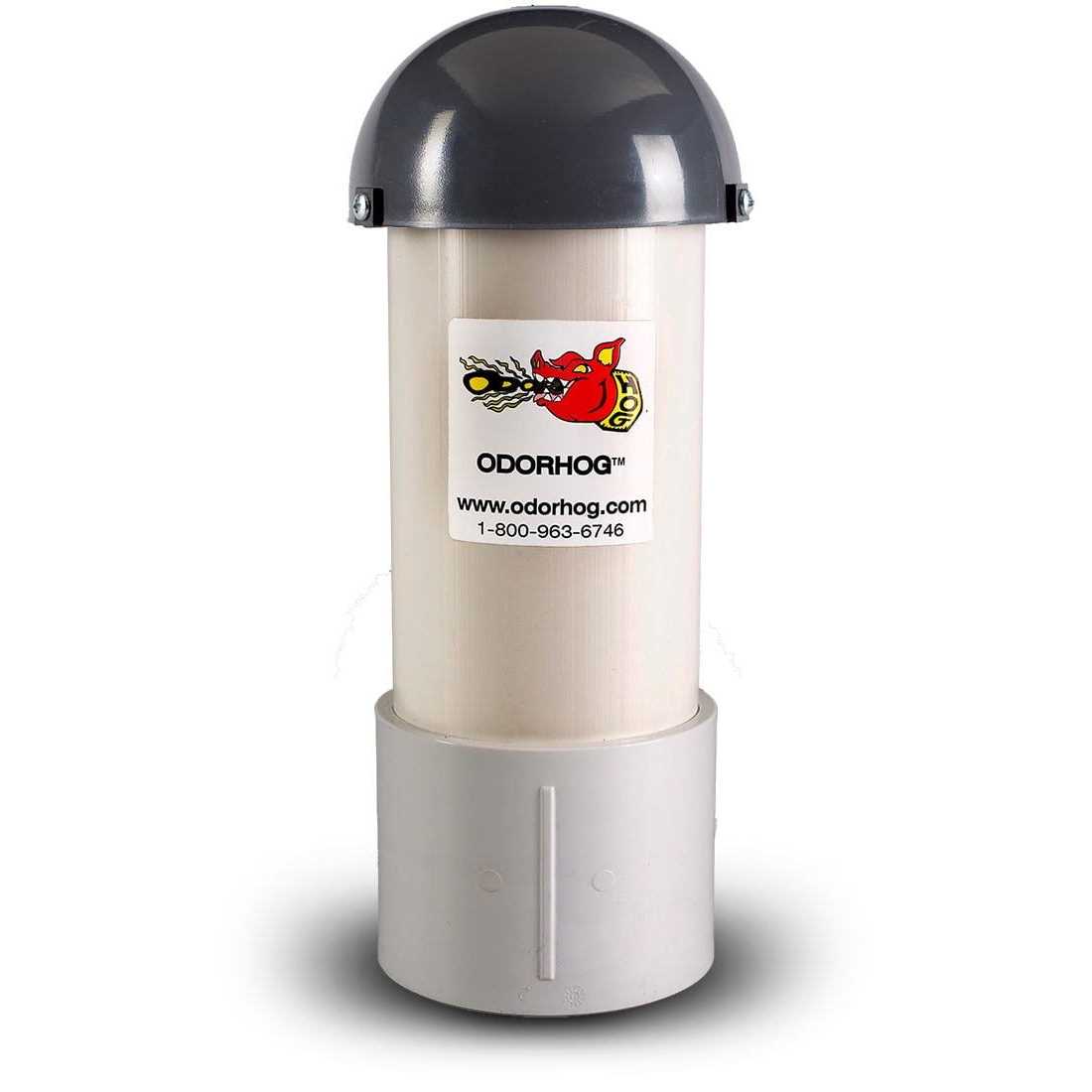 Odorhog Vent Pipe Filter Black ABS inch w/ Mushroom Cap - Zenithce