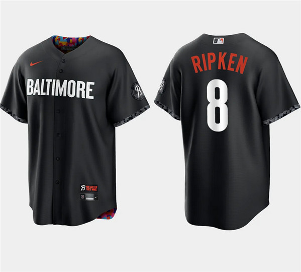 Baltimore Orioles #8 Cal Ripken Jr. Black 2023 City Connect Cool Base Stitched Jersey - Zenithce