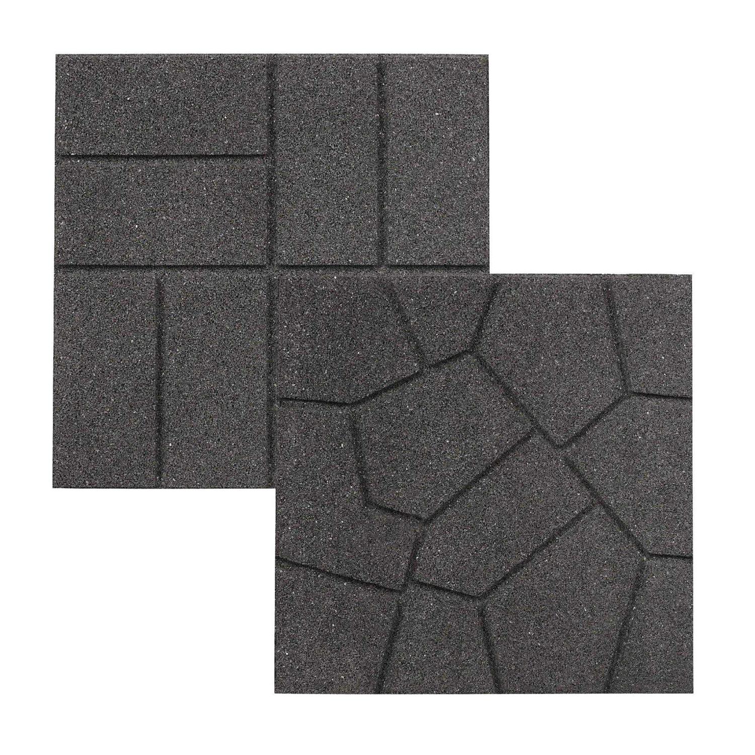 Rubberific 16 in. x 16 Dual-Sided Rubber Paver - Zenithce
