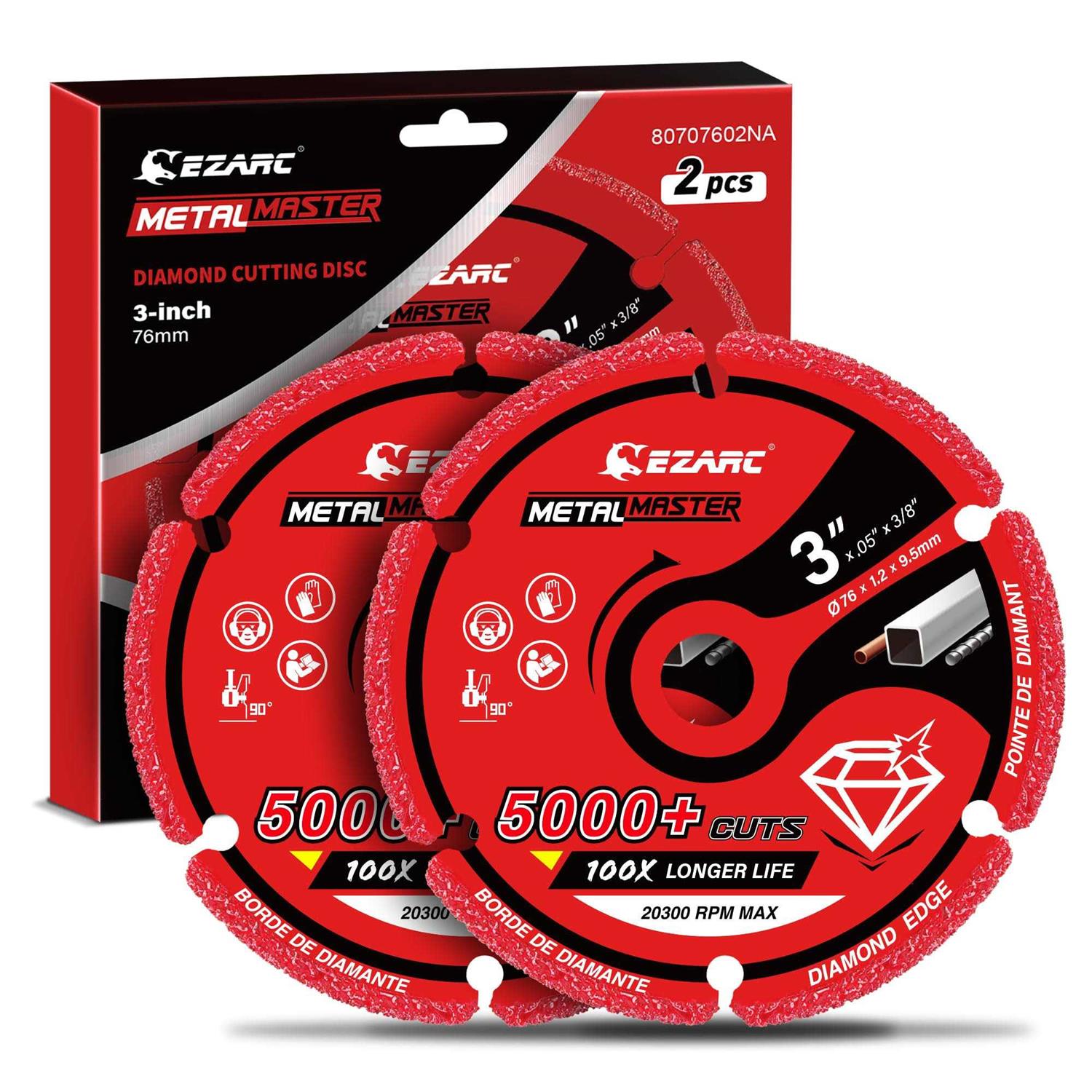 Ezarc Diamond Cutting Wheel 78 Inch for Metal, Cut Off Wheel with 5000+ Cuts on Rebar, Steel, Iron and Inox - Zenithce