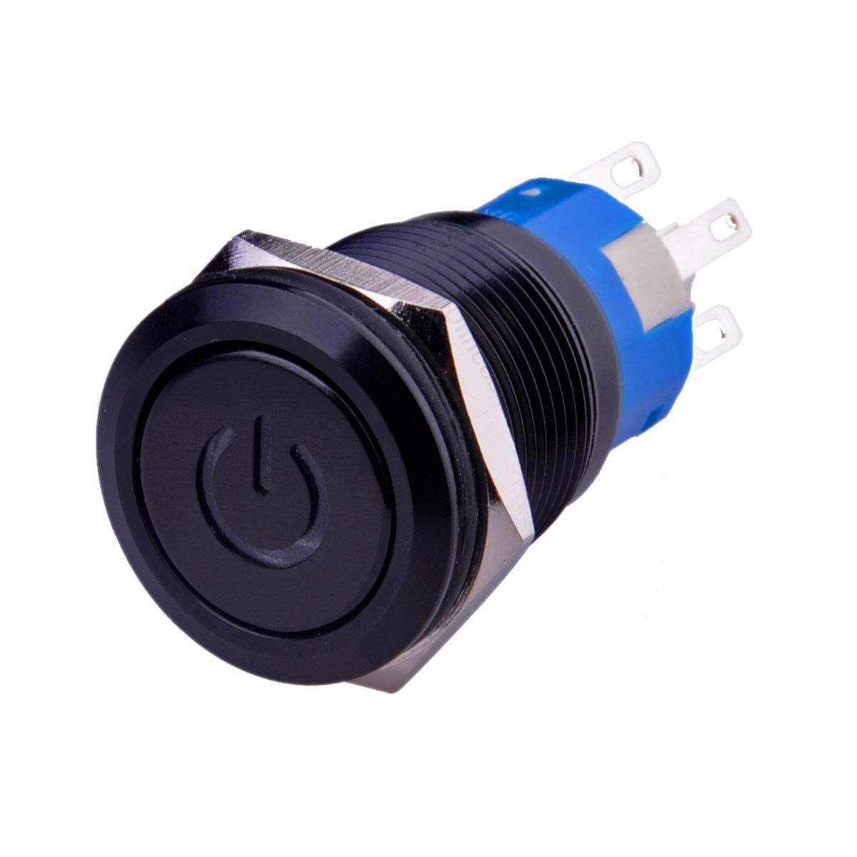Ulincos Latching Pushbutton Switch U19C1 1NO1NC SPDT ON/Off Black Metal Shell - Zenithce