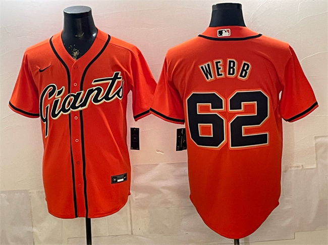 San Francisco Giants #62 Logan Webb Orange Cool Base Stitched Jersey - Zenithce