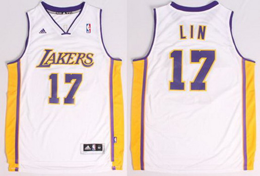 Los Angeles Lakers #17 Jeremy Lin Revolution 30 Swingman White Jersey - Zenithce