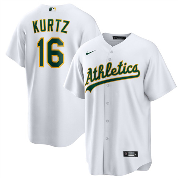 Oakland Athletics #16 Nick Kurtz White Cool Base Stitched Jersey - Zenithce