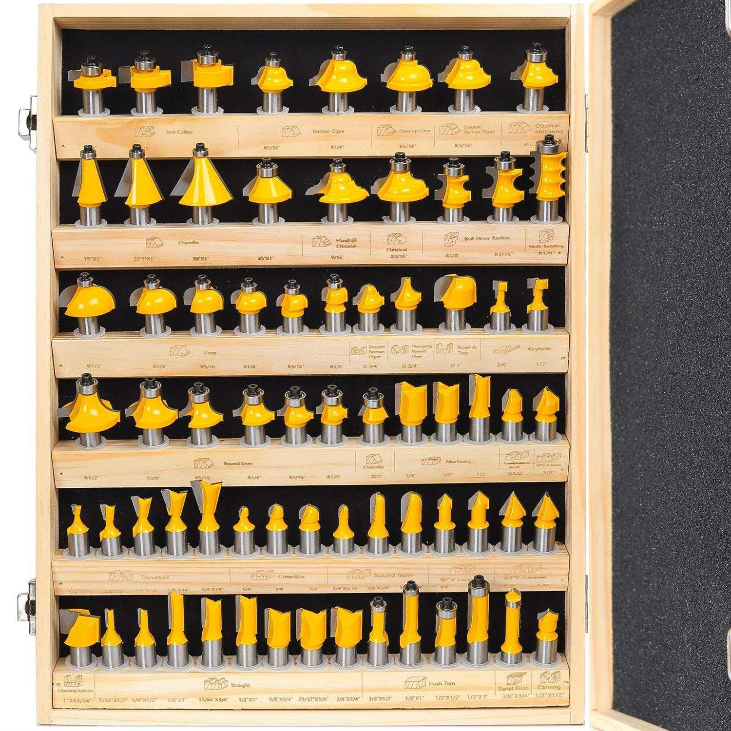 KOWOOD Pro Router Bits Sets of 24z Pieces 1/4 Inch Shank Professional Woodworking Tools - Zenithce