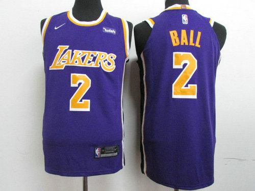 Lakers 2 Lonzo Ball Purple 2018-19 Authentic Jersey - Zenithce